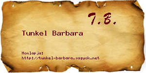 Tunkel Barbara névjegykártya